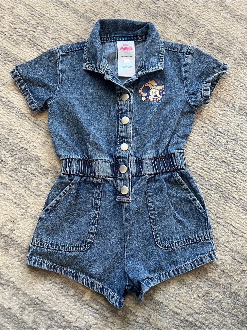 Disney Denim Minnie Short Jumpsuit - Blue